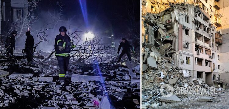 Rosyjskie samoloty zaatakowały Chersoń: bomba trafiła w 9-piętrowy budynek, wśród ofiar są dzieci. Zdjęcia i wideo