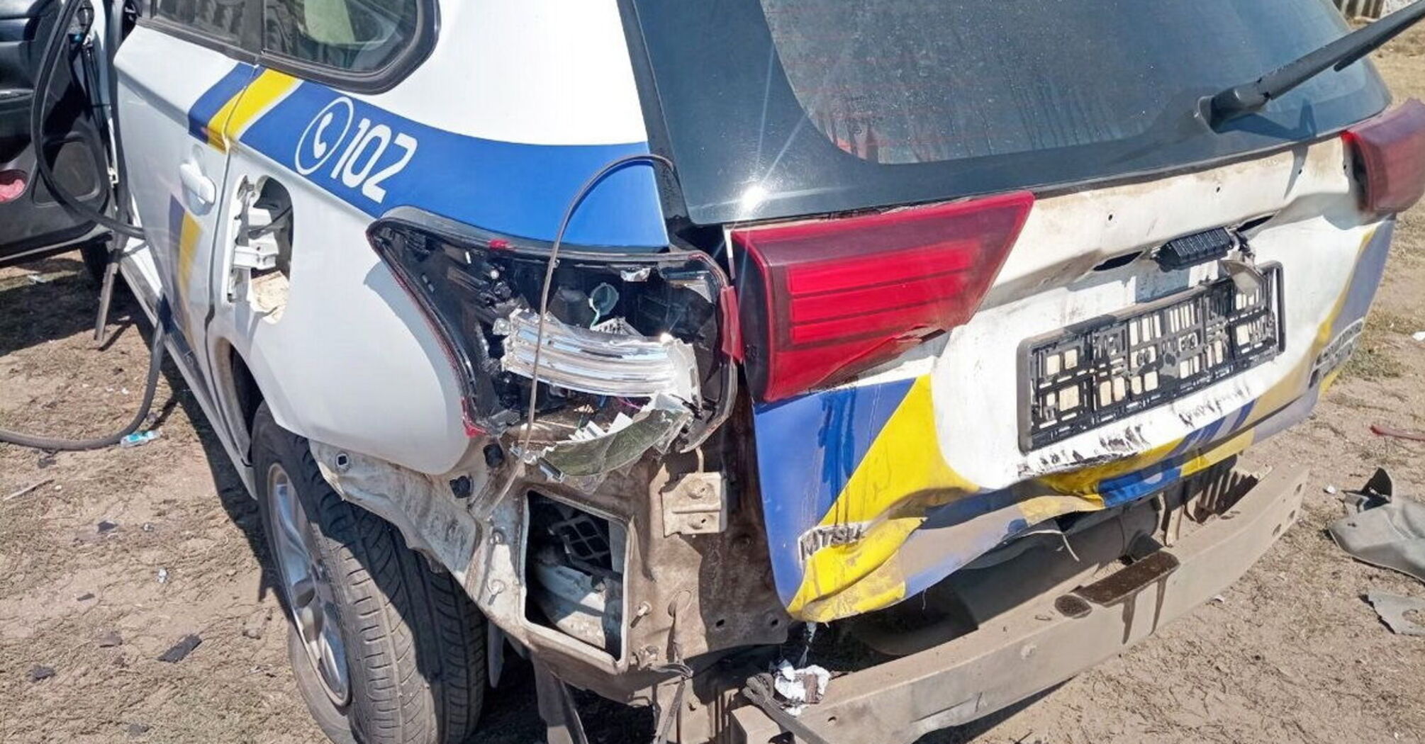 Russia injures three policemen in drone strike on patrol car in Kharkiv region