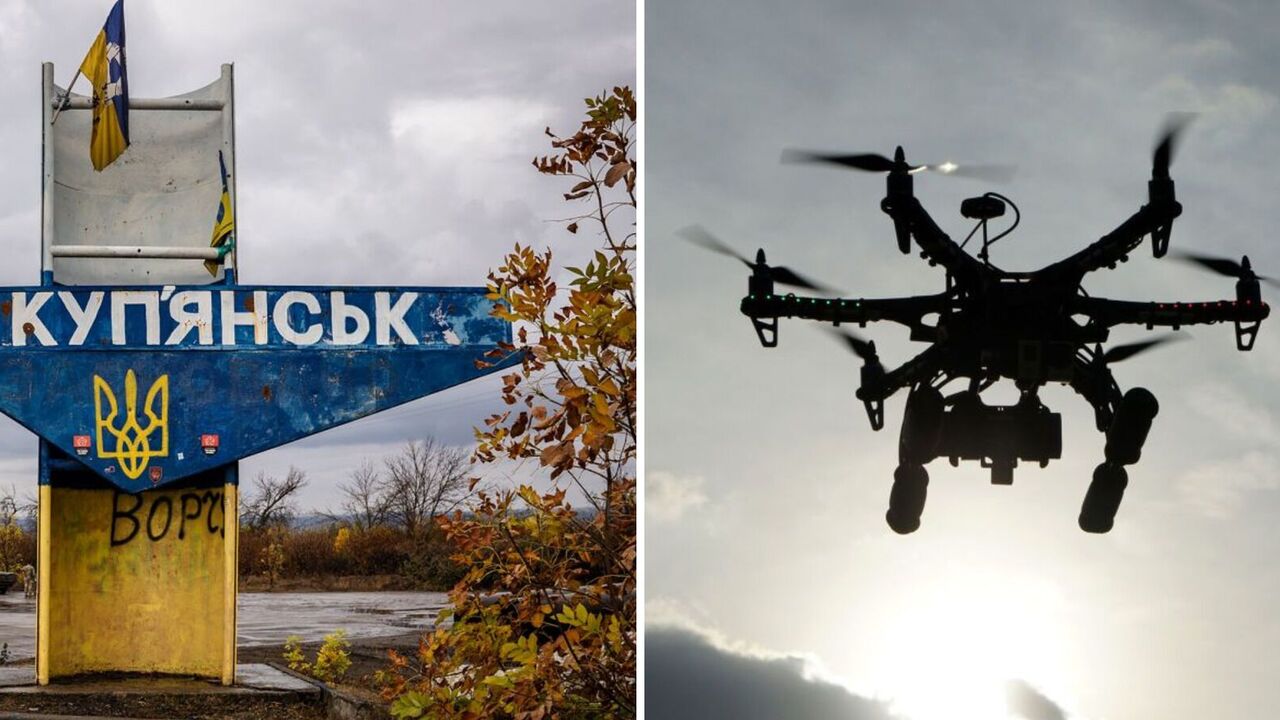 Russians attack a civilian vehicle in Kupiansk with a drone