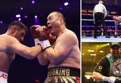 The undefeated super heavyweight rose from a knockdown and knocked out the Chinese giant, becoming a contender for Usyk's belt. Video