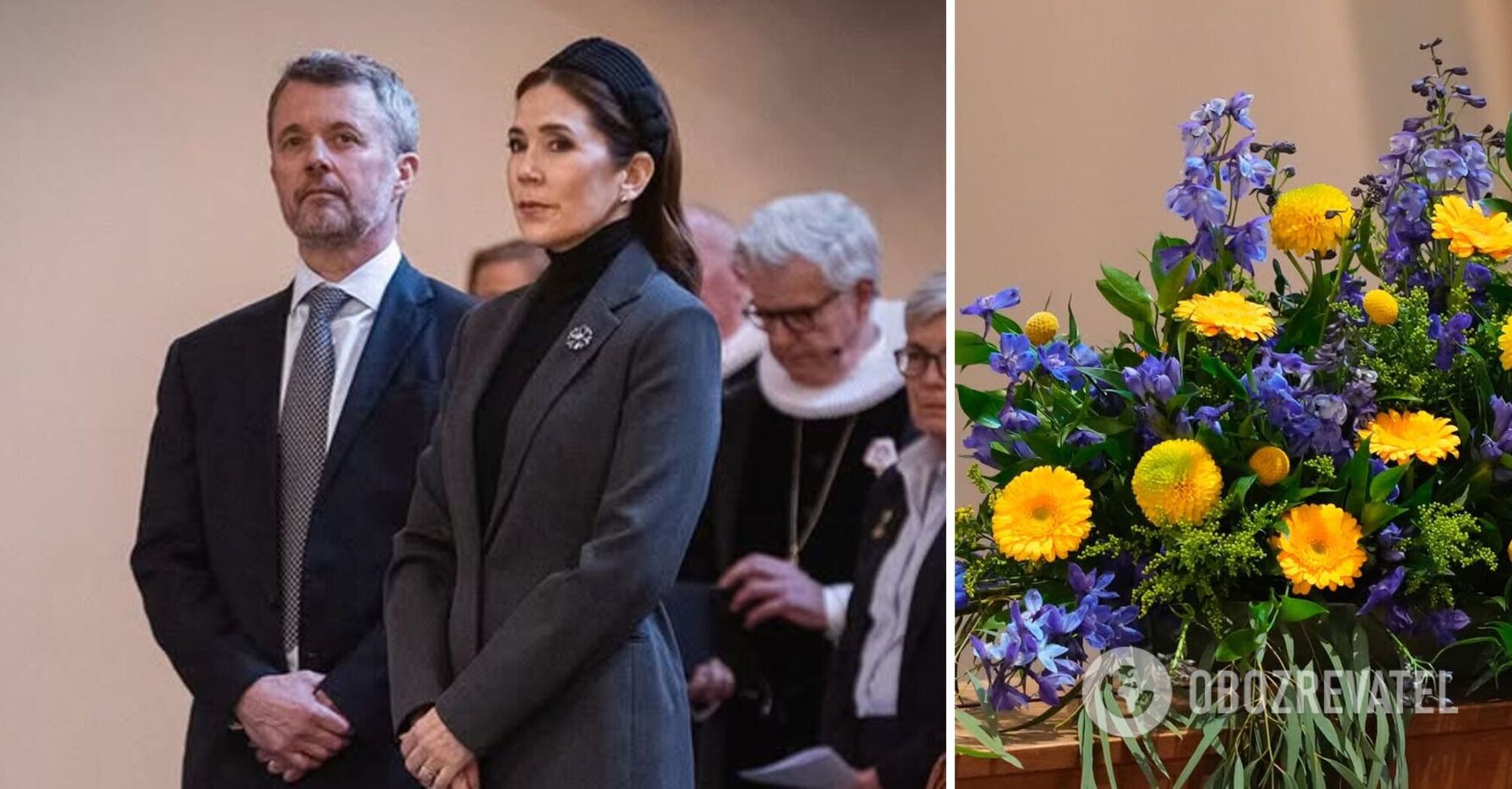 W rocznicę inwazji na pełną skalę król i królowa Danii wzięli udział w nabożeństwie wspierającym naród ukraiński. Zdjęcie