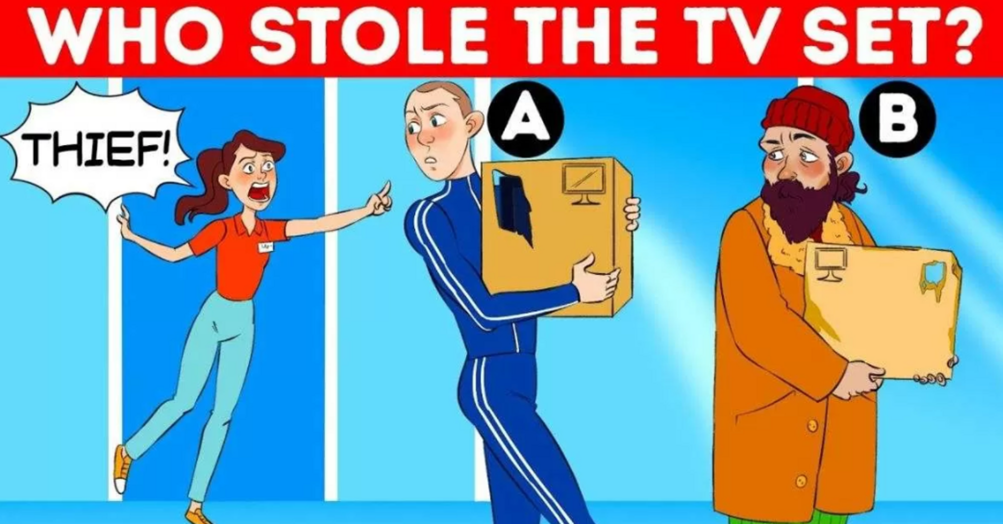 Who stole the TV: don't miss one simple detail