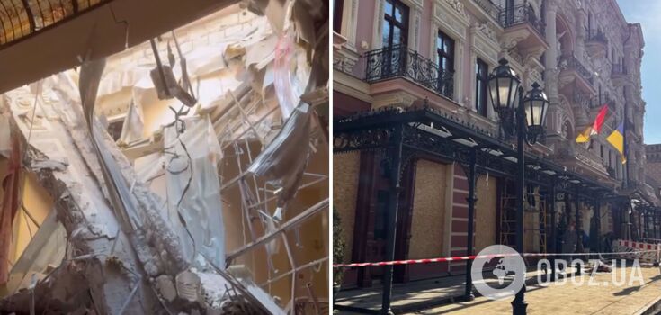The place where the newlyweds always sat is completely destroyed: the network showed what the hotel in Odesa looks like after the Russian attack. Video