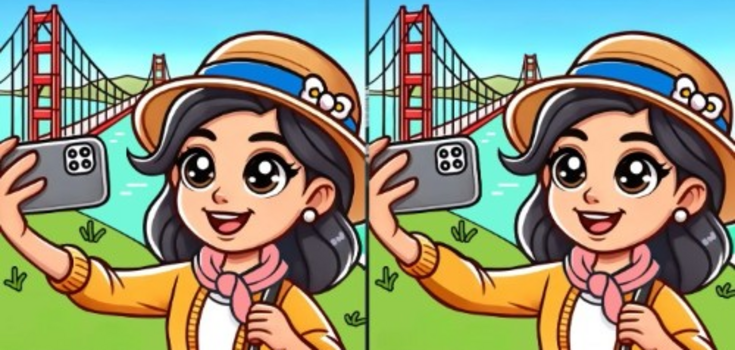 Find 3 differences in a picture of a girl taking a selfie: the most attentive will do it in 23 seconds