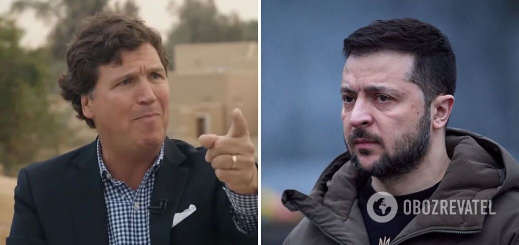 "On po prostu wprowadza ludzi w błąd". Zełenski radzi Tuckerowi Carlsonowi, by przestał lizać tyłek Putinowi. Wideo