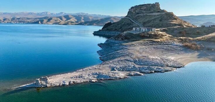 A 2800-year-old fortress has emerged from underwater in Turkey. Photo