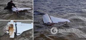 In the Kyiv region, sappers and divers "fished out" the wreckage of an enemy drone from the Dnipro River. Photo