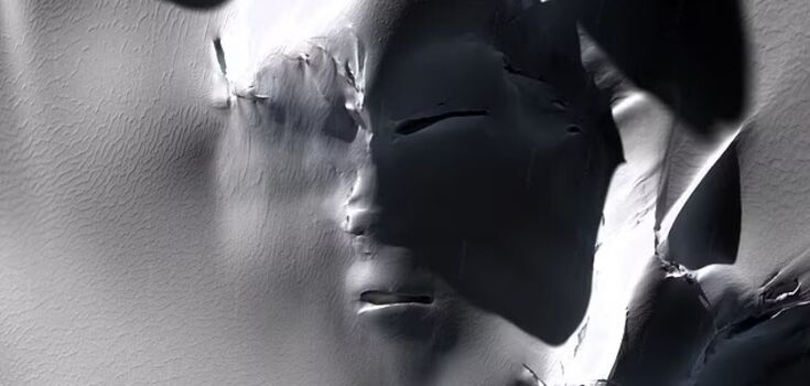 Photos of Antarctic glacier allegedly depicting an ominous human face go viral