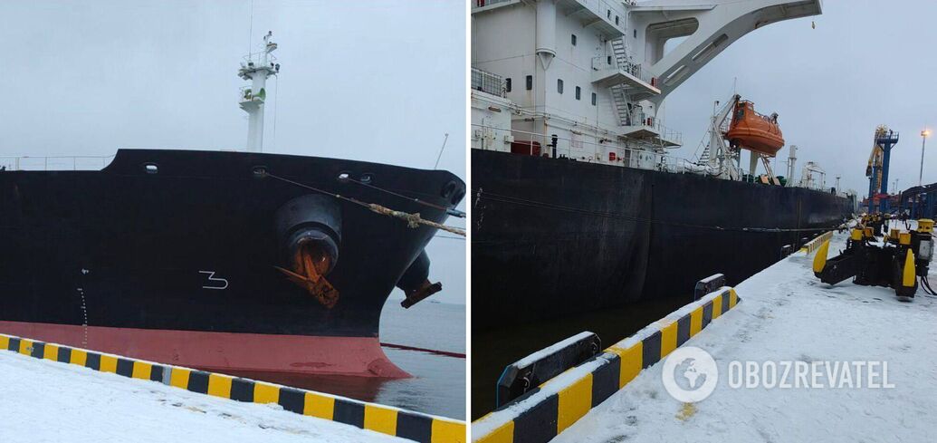 The Koala tanker ran aground near a seaport in the Leningrad region of Russia
