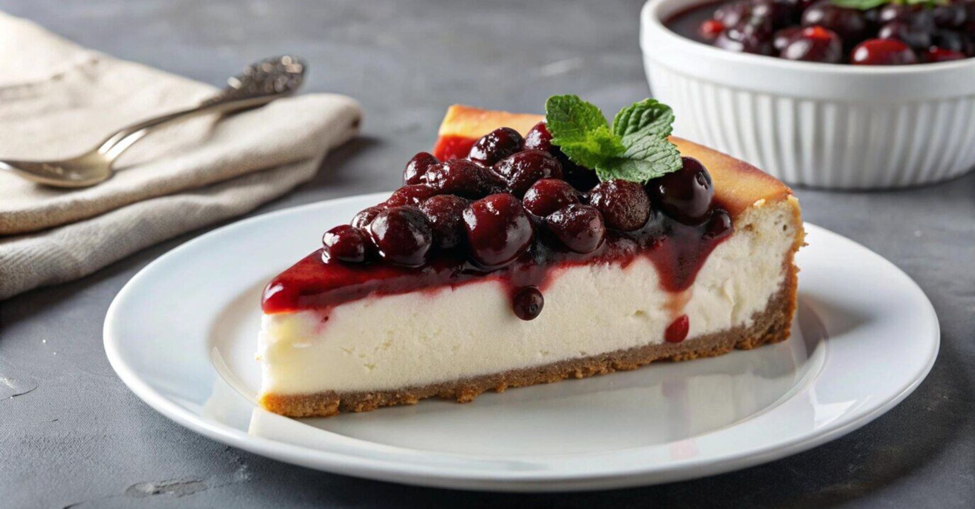 Airy cheesecake without dough: frozen cherries are suitable for the filling