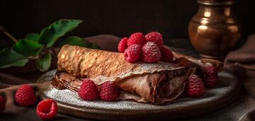 Pyszne naleśniki kakaowe z wiśniami