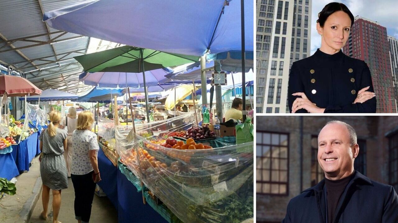 Коллаж: торговля на рынке, Владислава Молчанова и Офер Керцнер