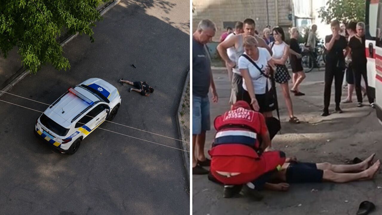 У Кам'янському автівка поліції наїхала на чоловіка, який ліг під колеса: подробиці та відео